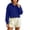 Blue, variant on Cropped Hoodies for Women 2026 Casual Long Sleeve Hooded Sweatshirts Cute Scalloped Hem Hooded with Drawstring Pullover Top