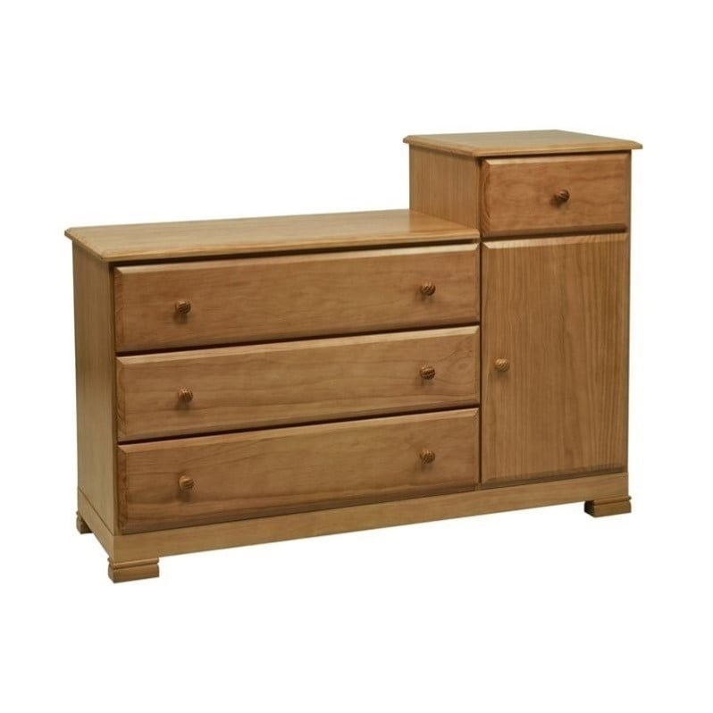 Davinci Kalani Wood 4 Drawer Combo Chest With Shelf In Chestnut