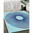 thumbnail image 3 of Ahgly Company Machine Washable Indoor Square Transitional Windows Blue Area Rugs, 8' Square, 3 of 7