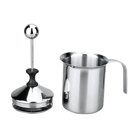 

Traditional Manual Milk Frother Milk Pitcher Create Thicker and Creamier Froth Hand Pump Frother Milk Creamer for Coffee Lovers Latte 400ml