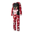 thumbnail image 3 of Gureui Matching Family Holiday Christmas Pajamas Set,Elk Print Plaid Long Sleeves Crew Neck Tops+Elastic Waist Pants for Couples Children Baby Dog Sleepwear Set, 3 of 9