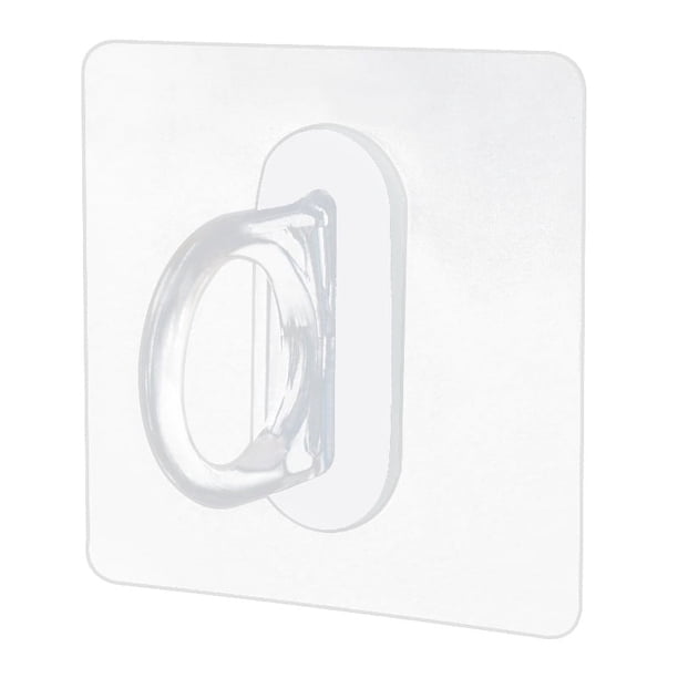 Zhuge 20 piezas de soporte adhesivo no perforado para barra de cortina, abrazadera para barra transversal, cortina para puerta, barra telescópica, gancho adhesivo (transparente)