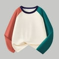 thumbnail image 2 of YunPes Children's Color Blocked Long Sleeved Pure Cotton Plug In T Shirt Top Long Sleeve Tee, 2 of 6