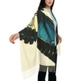 thumbnail image 4 of Honeii Blue Black Butterfly Art Print Scarf Oversized Scarf Tassel Fall Winter Thick Scarf Warm Shawl Women,Women's Scarves & Wraps, 4 of 8