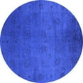 thumbnail image 1 of Ahgly Company Machine Washable Indoor Round Oriental Blue Industrial Area Rugs, 8' Round, 1 of 4