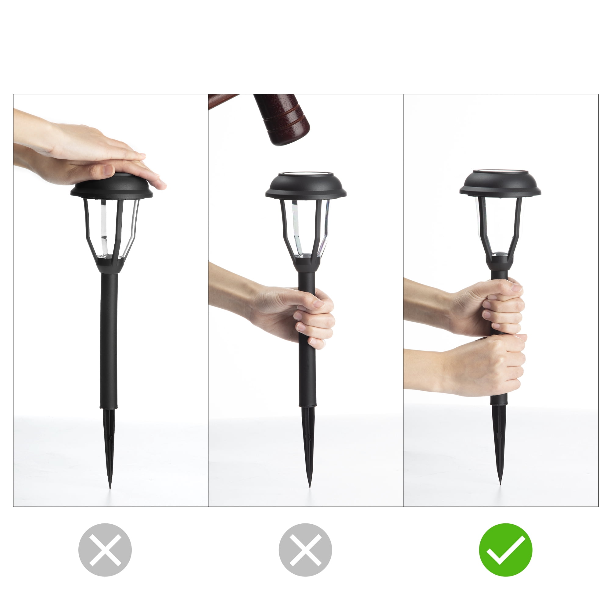 Solpex Solar Path Lights Outdoor, LED Solar Garden Lights Wireless, Waterproof Solar Pathway Lights Outdoor for Patio, Yard, Walkway, Lawn. (8 Pack, Warm White)