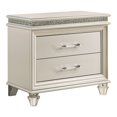 thumbnail image 5 of Silver Orchid Butler Glam Pearl White Solid Wood 2-Drawer Nightstand by, 5 of 5