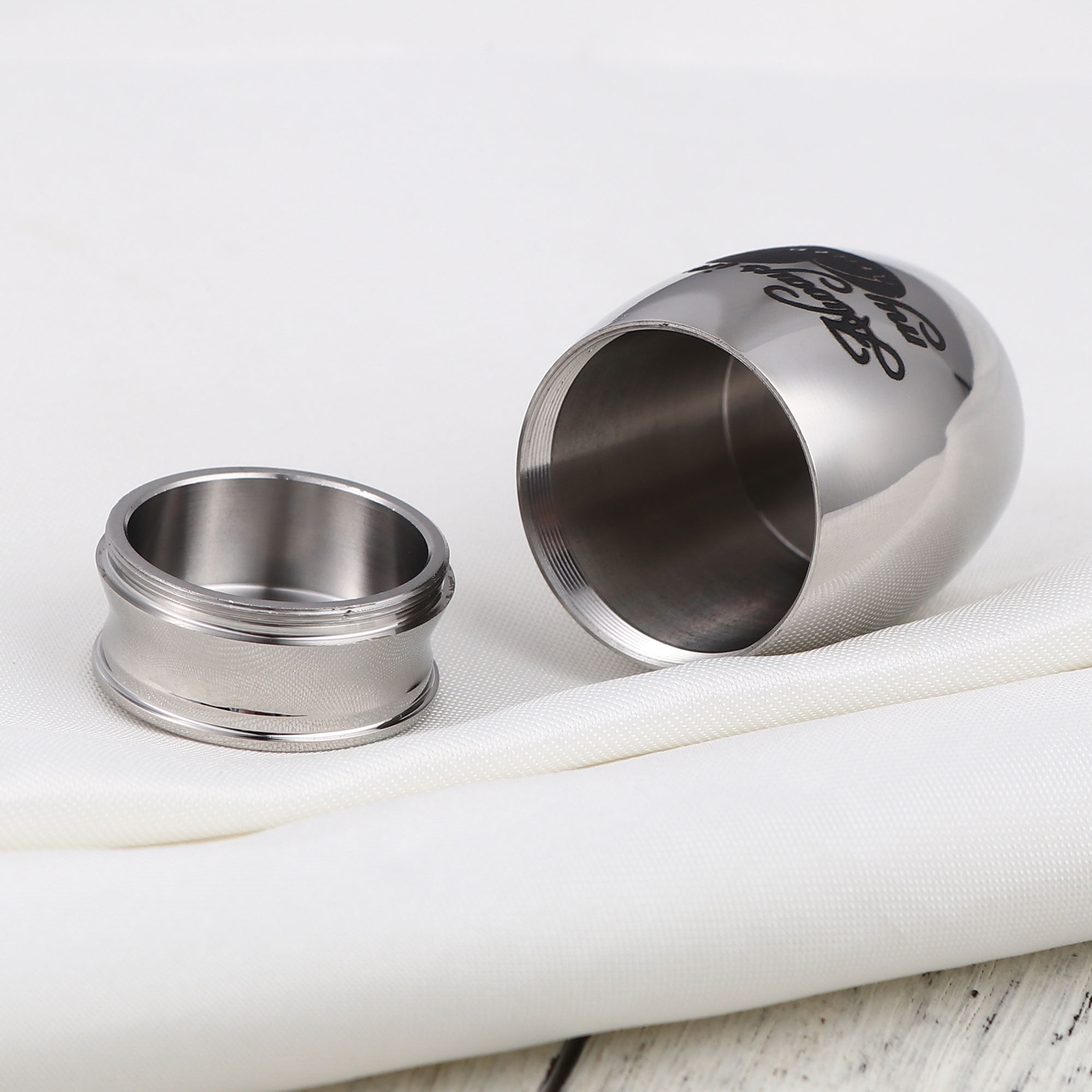 "Always in my Heart" Silver Mini Cremation Urns for Human Miniature Pet Ashes Holder Memorial Keepsake Waterproof Ash Container with Free Gift Pouch
