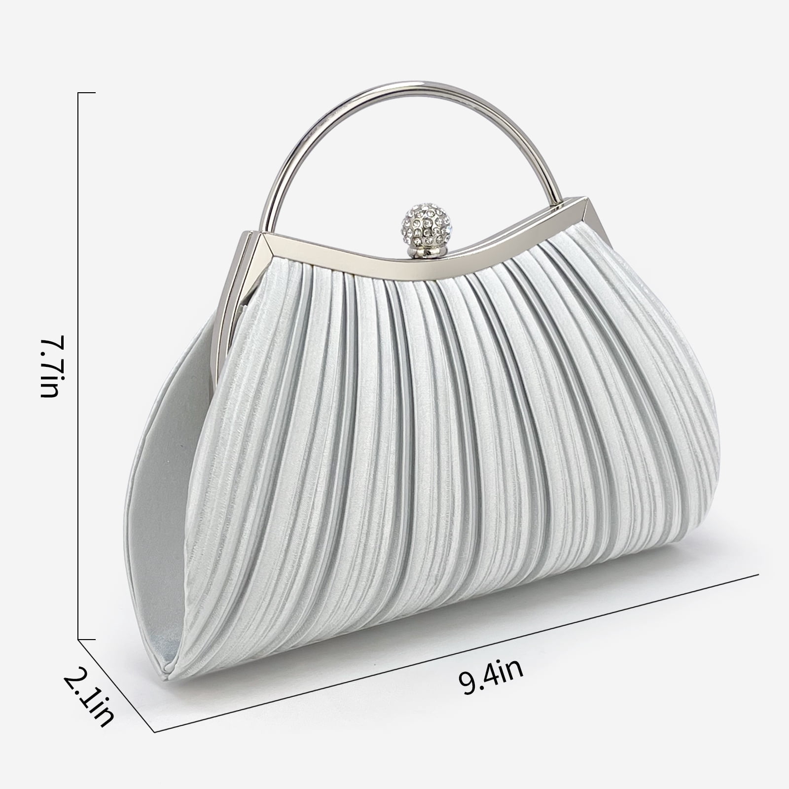 Clutch Purses for Women Evening Bags Party Clutches Handbag With Detachable Chain Strap for Cocktail Party Black Wedding Purses with Pleated