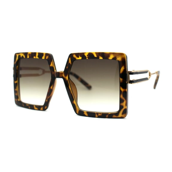 Womens Luxury Designer Square Butterfly Chic Sunglasses Tortoise Brown