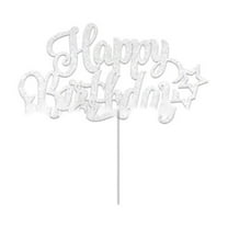 Lssam Elegant Gold Acrylic Cake Toppers Happy Birthday Sign Set for Womens Birthday Party Cake Decoration 10-Piece