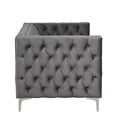thumbnail image 4 of Morden Fort Modern Loveseat with Deep Dutch Velvet, Iron Legs-Velvet Grey, 4 of 7