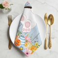 thumbnail image 2 of Easter Cloth Napkins, Spring Watercolor Bunny Eggs Flower Wood Grain Blue Washable and Reusable Dinner Napkins Set of 6, Table Napkin for Kitchen Party Birthday Wedding Hotel Housewarming 20"x20", 2 of 9