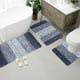 thumbnail image 5 of Set de alfombras de baño de 4 piezas | Set de Esterillas de baño de terciopelo absorbente de vellón gris marrón azul | Mullido antideslizante de microfibra, lavable, tapa, alfombra en forma de U, 5 of 7