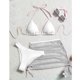 thumbnail image 4 of Trajes de baño para mujer Traje de baño de bikini sólido con almohadilla para el pecho para mujer Traje de baño dividido Bañador y faldas de baño Trajes de baño de 3 piezas para mujer, 4 of 6