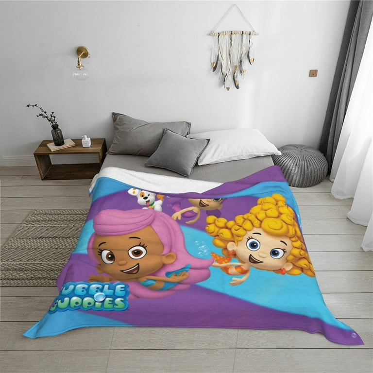 Bubble Guppies Season Flannel Blanket Cozy Ultra Soft Micro Throw Blanket For Bed Sofa Couch Car Office Camping Travel All Season Fleece Blanket 50 x40 Walmart