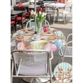 thumbnail image 4 of Easter Outdoor Tablecloth - 54 Inch Round Dining Table Cover, Spring Rabbit Colorful Eggs Flowers Wooden Grain Waterproof Outdoor Table Cloth with Umbrella Hole & Zipper for Picnic/Patio/Party, 4 of 7