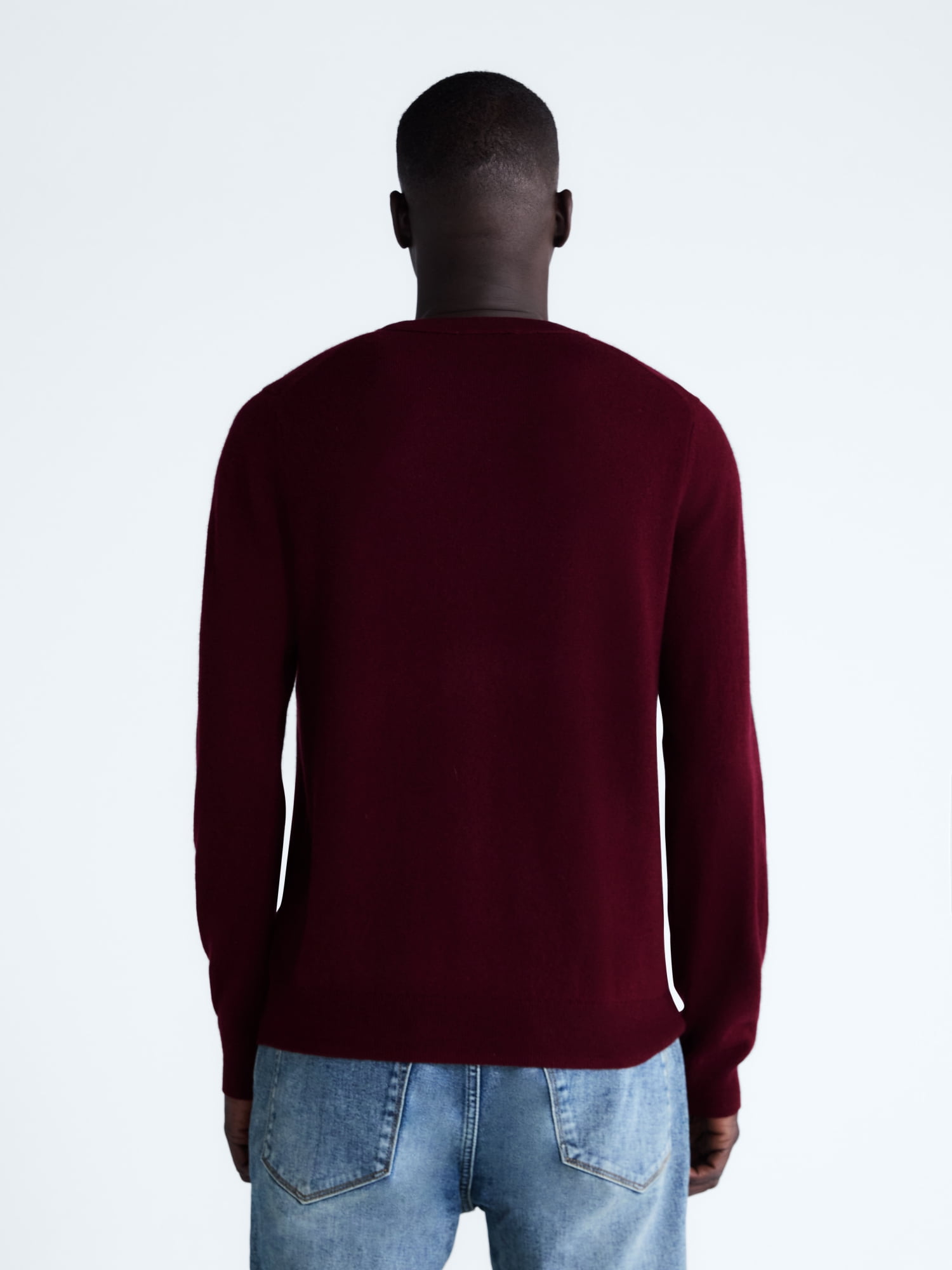 Free Assembly Men’s Cashmere Crewneck Sweater with Long Sleeves, Midweight, Sizes XS-2XL