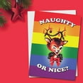 thumbnail image 4 of Gay Pride Rainbow Reindeer LGBTQ+ Christmas Holiday Greeting Cards | 20 Pack Bulk Set (4x6), 4 of 6