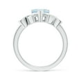 thumbnail image 2 of Angara Natural 0.9 Ct. Aquamarine with Diamond Heart Ring in 14K White Gold for Women (Ring Size: 3.5), 2 of 8