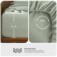thumbnail image 3 of MooMee 100% Washed Cotton Sheet Set Queen Linen Like Textured Breathable Durable Soft Comfy 4pcs (Sage Green), 3 of 6