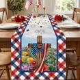 thumbnail image 2 of Ouuluon Table Runner 4th of July Decorations Patriotic Table Cover, Linen Table Decorative for Family Holiday Gathering Home Ornament, 2 of 8