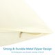 thumbnail image 5 of Juego de fundas de almohada con cremallera de microfibra suave PiccoCasa de 2, blanco perla, tamaño queen, 5 of 7