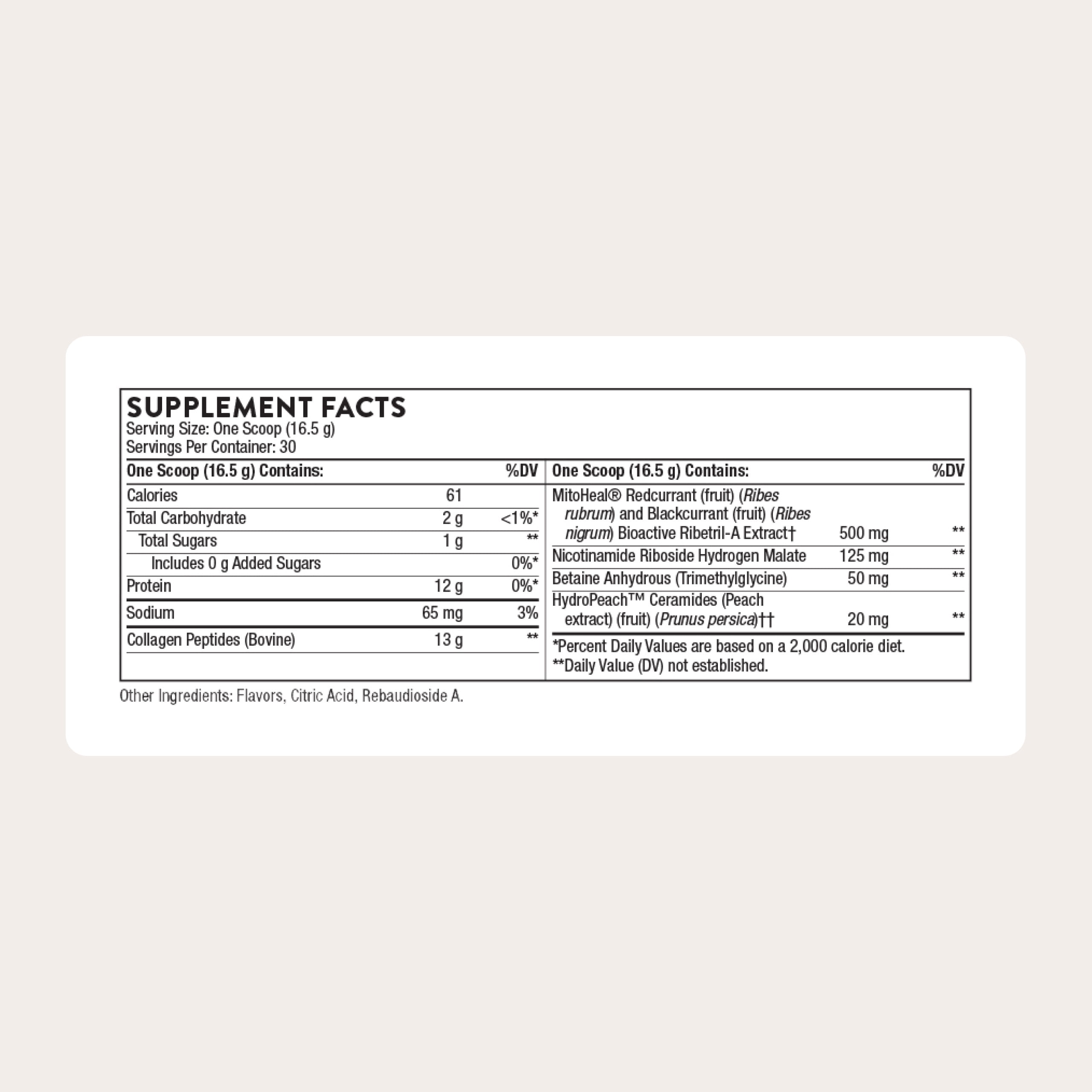 THORNE - Collagen Plus - Collagen Peptides Powder with Nicotinamide Riboside and Clinically Studied Ingredients for Skin Texture and Moisture - Healthy Skin, Hair, and Nails* - 17.5 Oz - 30 Servings