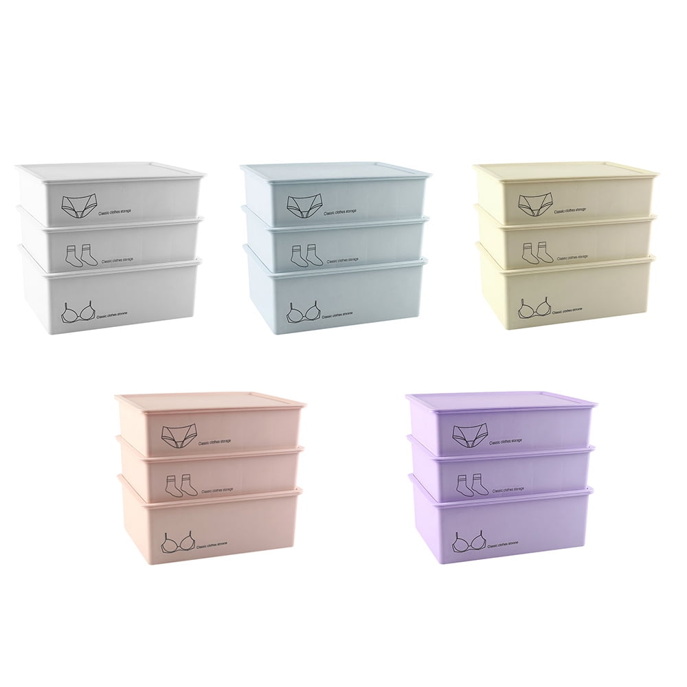Underwear Sock Storage Box Stackable with Lid Underwear Sock Bra