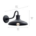 thumbnail image 2 of Kichler Allenbury 1 Light Textured Black Outdoor Wall Sconce with Clear Seeded Glass, 2 of 7