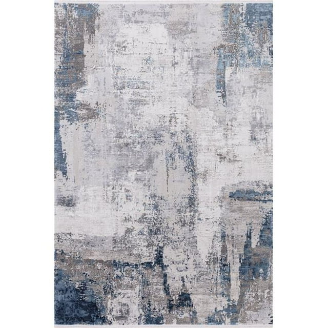 Amer Rug VEN103910 Tapis Moderne Tissé à la Machine 3 Pi. x 9 Pi. 10 Po., Gris & Argent
