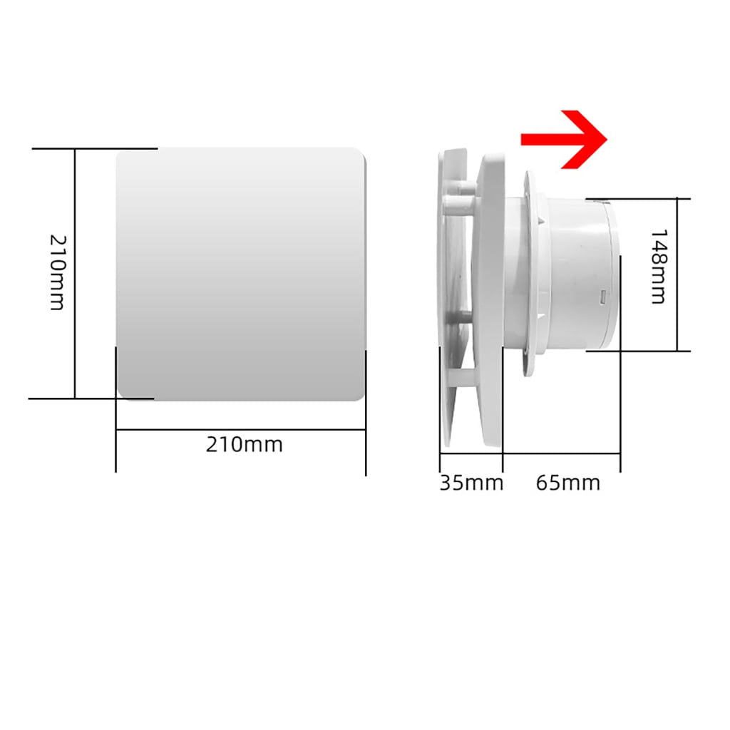 Low Noise Ventilation Fan Bathroom Exhaust Fan Kitchen Air Extractor Duct Fan for Window Wall Ceiling Mount Easy Use