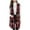Wine, variant on Womens Long Plaid Vest Jacket Casual Lapel Open Front Sleeveless Coat Shacket Fall Winter Lightweight Outerwear with Pocket