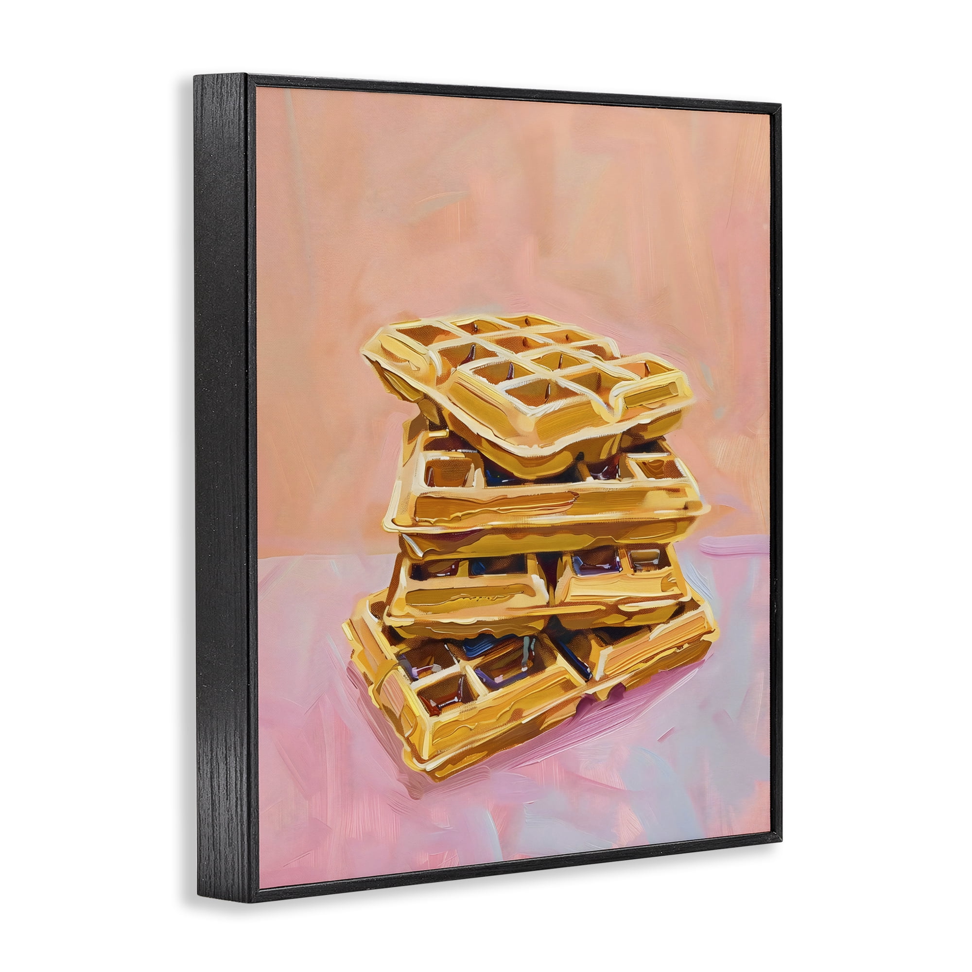 Stupell Industries Stack of Fluffy Waffles Black Framed Giclee Art, design by The Prints Vibe