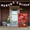 thumbnail image 4 of Jbralid Love You Valentines Day Garden Flag 12x18 Inch Outside Double Sided, Love Hearts Flowers Rustic Yard Outdoor Decorative Flag Red, 4 of 6