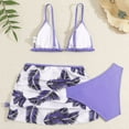 thumbnail image 2 of NAFUU Girls Swimsuit Children's 3 Piece Floral Prints Bikini Swim Suits Comfortable Breathable Vacation Beach Tummy Control Swimsuits For Girl Sizes 14-15 Years, 2 of 6
