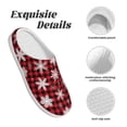 thumbnail image 5 of Balery Snowflake red plaid Pattern Women's Fuzzy Memory Foam Slippers Fluffy Winter House Shoes Indoor and Outdoor-35/36, 5 of 7