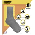 thumbnail image 3 of Yacht & Smith Children & Kids Wholesale Bulk Sports Crew, Athletic Case Pack Socks, by SOCKS'NBULK (48 Pairs Gray, Kids 6-8 (Shoe size 4-7.5)), 3 of 7