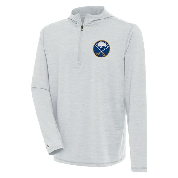 Men's Antigua  Heather Gray Buffalo Sabres Tidy Quarter-Zip Pullover Hoodie