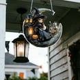 thumbnail image 6 of BNNG Halloween Ghost Stained Glass Suncatcher Hand Painted Window Hangings Suncatcher Halloween Goth Decoration for Home, Office, Kitchen, Living Room, Wall (Witch,8" Diameter), 6 of 6