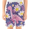 thumbnail image 2 of Cartoon Dinosaur Pattern Athletic Shorts Breathable with Comfort Fit Drawstring Casual Sweatshorts Small, 2 of 9