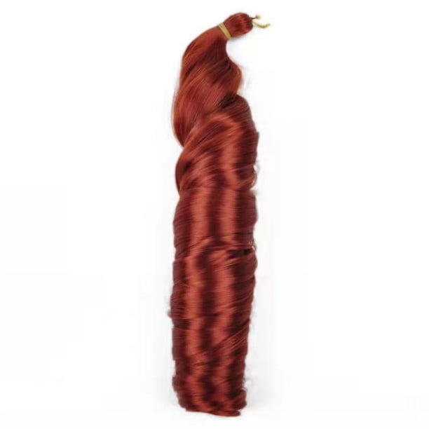 Zhuge Cabello trenzado de ganchillo con rizos en espiral sueltos, 24 pulgadas, 6 paquetes, trenzas sintéticas, cabello trenzado preestirado, mandarina