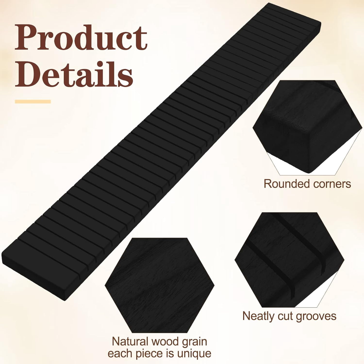 4 Pcs Wooden Name Badge Holder ID  Organizer Tray for Office School Business, Black Display Plate Sign Decor