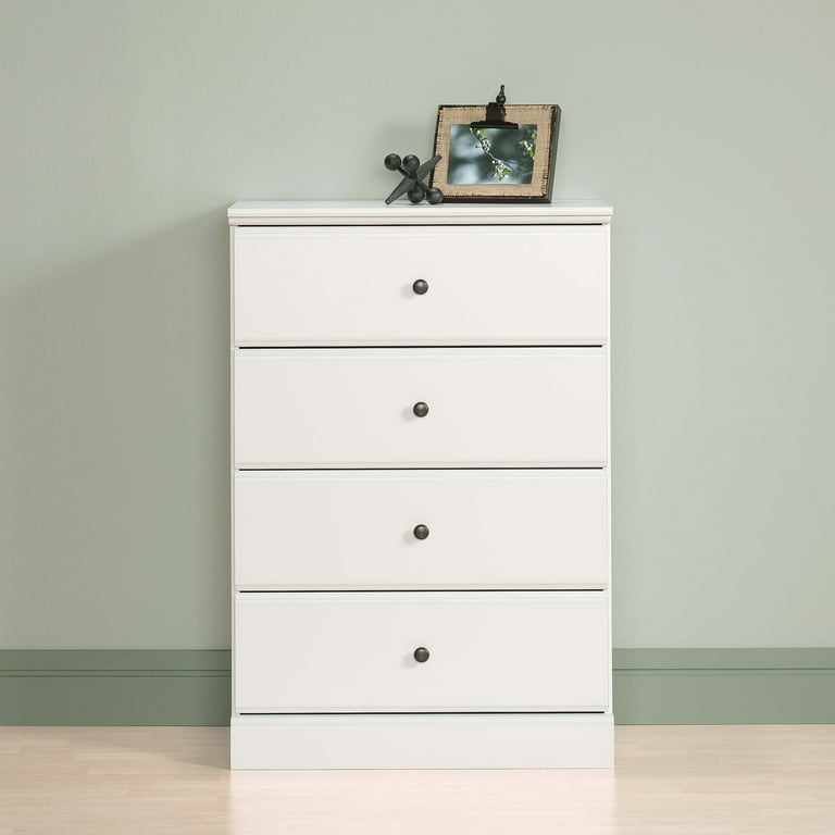Sauder Parklane Transitional 4-Drawer Chest, Soft White Finish - Walmart.com