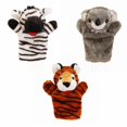 thumbnail image 4 of SILVERCELL Kids Hand Puppet Set With Working Mouth, Baby Snimal Plush Toys Including Zebra, Koala, Tiger, 4 of 6