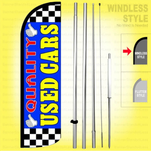 WE BUY CARS red/yel 15 WINDLESS SWOOPER FLAGS KIT three 3