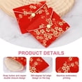 thumbnail image 4 of Uxcell 6 Pcs Bolsa de Joyería de Seda de Estilo Chino Pouch Pequeño Organizador de Joyería de Viaje Bolsa Bordada para Boda, Rojo, 4 of 6