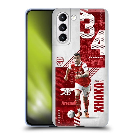 Head Case Designs Officially Licensed Arsenal FC 2022/23 First Team Granit Xhaka Soft Gel Case Compatible with Samsung Galaxy S21 5G