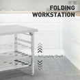thumbnail image 4 of 60''x24'' Stainless Steel Folding Preparation Table with Adjustable Undershelf, NSF Commercial Heavy-Duty Workbench, for Kitchen, Hotel, Home, Outdoor Cooking Table, 4 of 8
