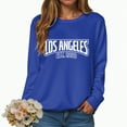 thumbnail image 2 of Towmus Women's Los Angeles Crewneck Sweatshirt Plus Size Crewneck Pullover Hoodies Casual Knit Print Casual Tops Sweater, 2 of 5